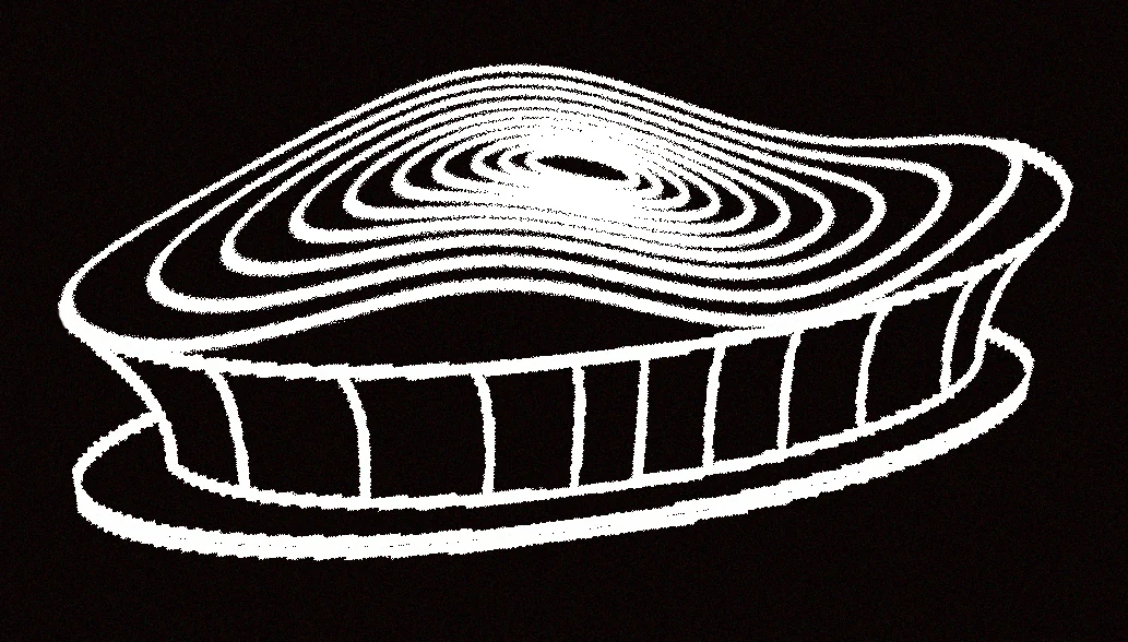 United Sounds cover artwork: a white hand-drawn stadium shape on black.