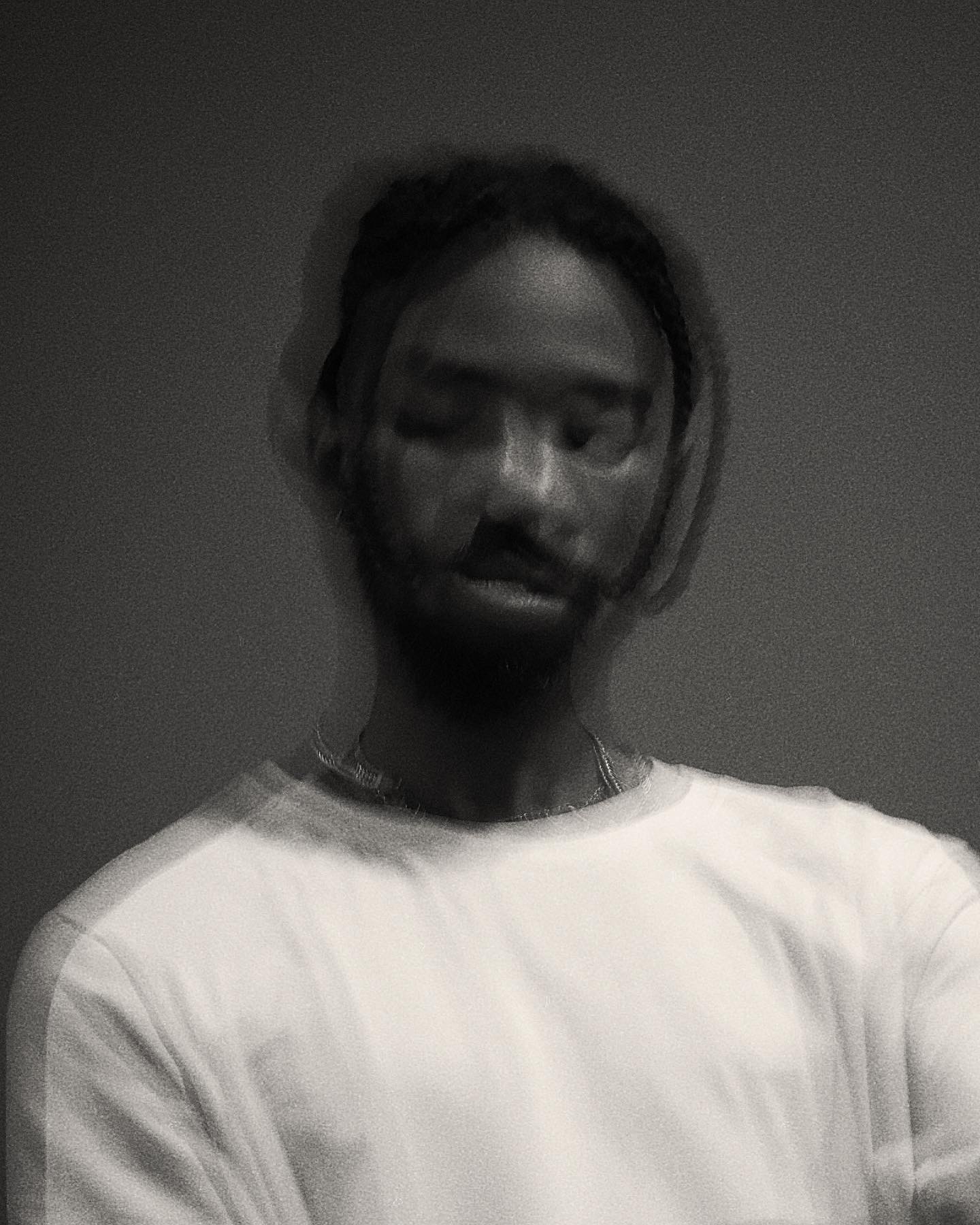 Black and white portrait of Lamine